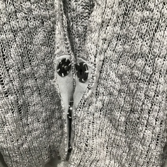 Free People Fun Times Chunky Knit Cardigan Gray Size M Cozy Sweater Boho Slouchy - Picture 8 of 12